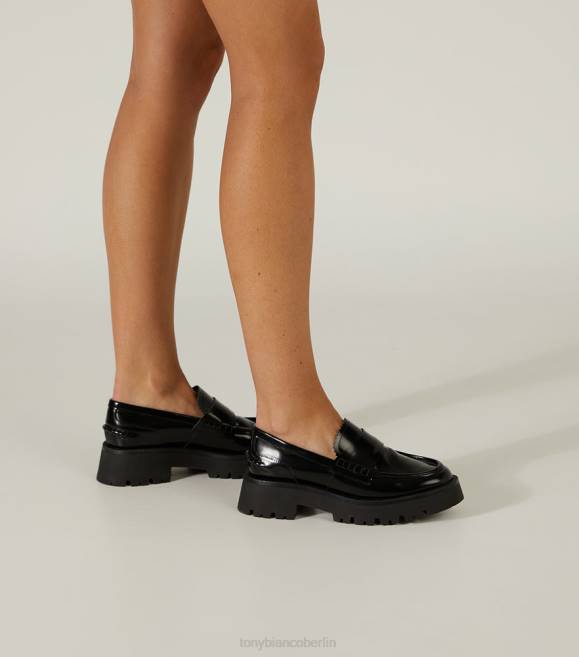 Slipper| de Tony Bianco Frauen Brooklyn-Freizeitschuhe Schwarz hochglänzend 4624583